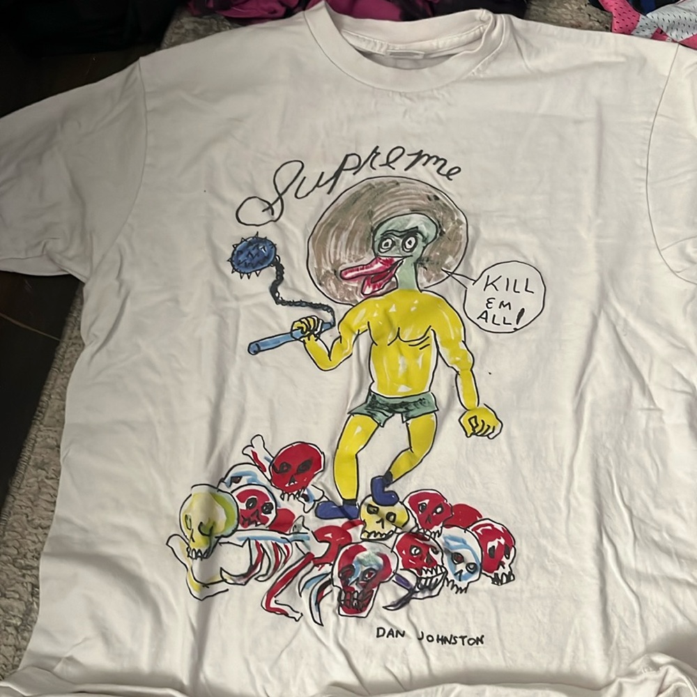 white supreme shirt